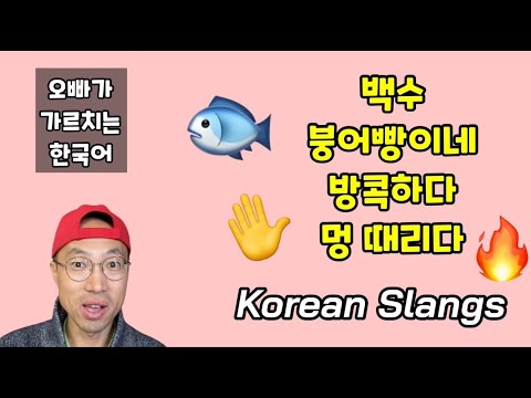 [Korean Slangs] 백수, 붕어빵이네, 방콕하다..